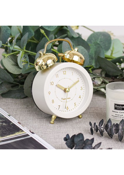 C Basit Metal Işık Lüks Çan Gül Altın Yaratıcı Dilsiz Başucu Kız Öğrenci Japon Kore Çalar Saat Masa Saati (Yurt Dışından) fırsatları