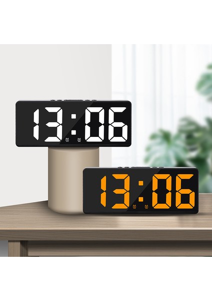 05 Ses Kontrolü Dijital Çalar Saat Sıcaklık Erteleme Gece Modu LED Saatler Saat Masaüstü Masa Saati 12/24H Rahatsız Etme Önleme Işlevi (Yurt Dışından)