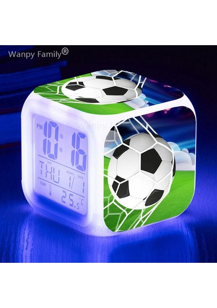 USB Kablosu Brezilya Futbol Posteri Ev Dekor LED Dijital Saat 7 Renk Parlayan Dokunmatik Algılama Uyandırma Zamanlayıcısı Futbol Logosu Çalar Saat (Yurt Dışından) indirimleri