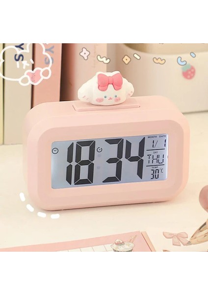 Saat S5 Mini 12/24 Saat Masa Çalar Saat Kawaii LED Dijital Alarmlı Saat Saat Çok Fonksiyonlu Taşınabilir Saat Ofis Malzemeleri Masaüstü Süsleme (Yurt Dışından)
