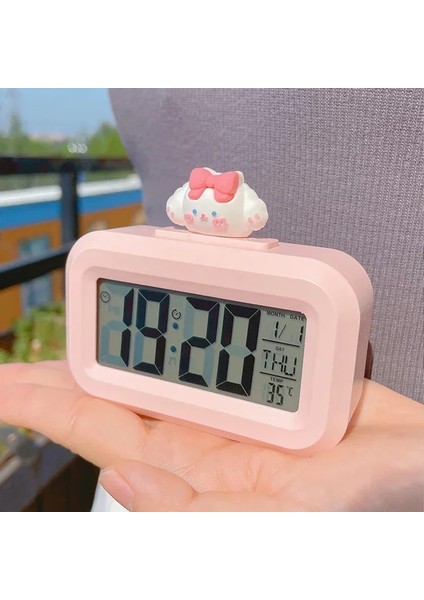 Saat S5 Mini 12/24 Saat Masa Çalar Saat Kawaii LED Dijital Alarmlı Saat Saat Çok Fonksiyonlu Taşınabilir Saat Ofis Malzemeleri Masaüstü Süsleme (Yurt Dışından)