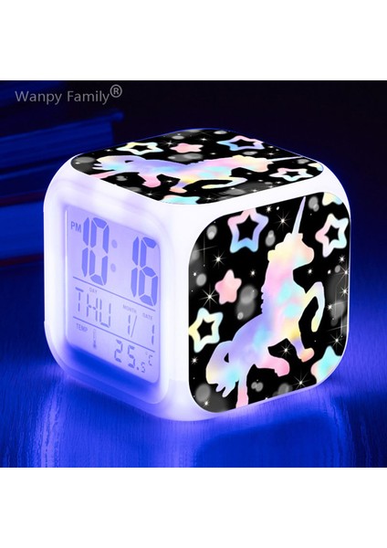 Altın 7 Renk Değişen Karikatür Unicorn Çalar Saat Çocuk Bebek Odası Dokunmatik Algılama LED Masa Saatleri Çocuk Doğum Günü Hediyeleri Için (Yurt Dışından) fiyatları