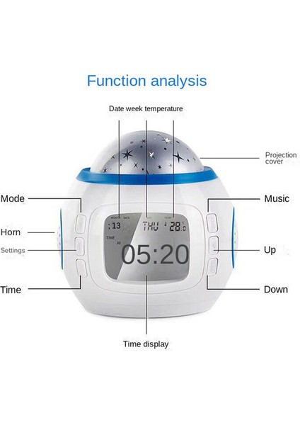Siyah 1 Adet LED Dijital Çalar Saat Erteleme Yıldızlı Yıldız Parlayan Çalar Saat Çocuklar Için Bebek Odası Takvimi Termometre Gece Lambası Projektörü (Yurt Dışından) fırsatları