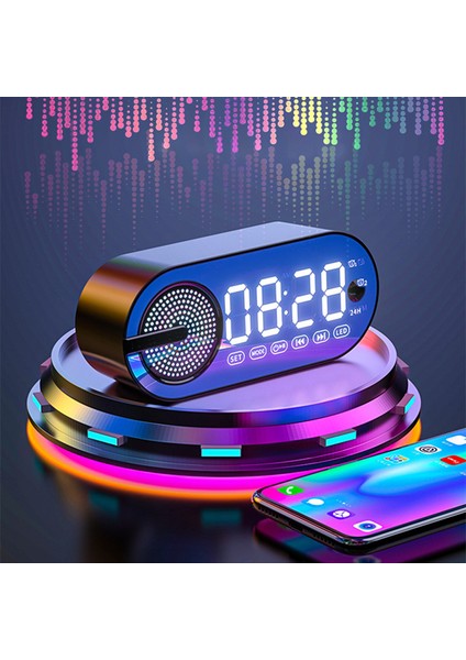 Beyaz Masa Çalar Saati Bluetooth Hoparlör Fm Radyo Ses Kutusu Masaüstü Çalar Saat Subwoofer Müzik Çalar Tf Kart Bas Hoparlör Boombox (Yurt Dışından) fiyatları