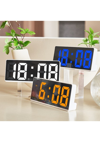 05 Ses Kontrolü Dijital Çalar Saat Sıcaklık Erteleme Gece Modu LED Saatler Saat Masaüstü Masa Saati 12/24H Rahatsız Etme Önleme Işlevi (Yurt Dışından)
