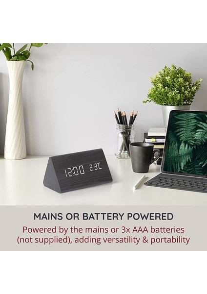 Nz-Zfx-Yms Üçgen Dijital Çalar Saat LED Ahşap Erteleme Masa Izle Kapalı Usb/aaa Powered Masa Saatleri Yatak Odası Için Ses Kontrol Fonksiyonu (Yurt Dışından) fırsatları