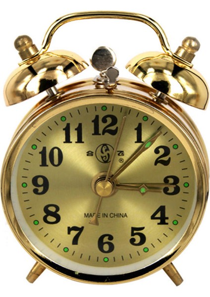 Altın Mekanik Çalar Saat Manuel Wind Up Vintage Metal Erteleme Masa Saati Ekran Sevimli Sürüm Ev Dekorasyon Malzemeleri (Yurt Dışından) fiyatları