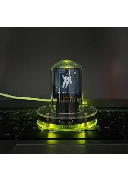 Siyah Akıllı Wifi Ağa Bağlı Nixie Tüpü Dijital Masaüstü Süslemelerini Otomatik Olarak Günceller Akıllı Hava Istasyonu Dijital Saat (Yurt Dışından)