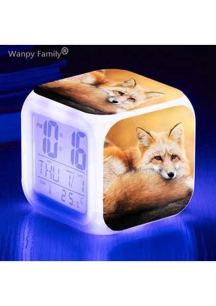 Gümüş 26 Stil Süper Güzel Tilki Posteri Çalar Saat 7 Renk Değişen Küp Uyandırma Zamanlayıcısı Öğrenci Ofis Konferans Odası Masası Saat Doğum Günü Hediyesi Çocuklar Için (Yurt Dışından) modelleri