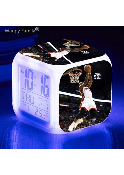 USB Kablo 7 Renk Parlayan Basketbol Çalar Saat Çocuk Doğum Günü Hediyeleri Öğrenci Odası Uyanma Zamanlayıcısı Ev Dekoru Taşınabilir Masa Saati (Yurt Dışından) fırsatları