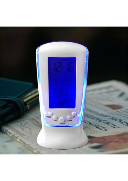 Blu-Ray Masa Saati Mavi Doğum Günü Hatırlatıcısı Ev Taşınabilir Çok Işlevli Ev Dekorasyon Alarm Saati Mini LED (Yurt Dışından)