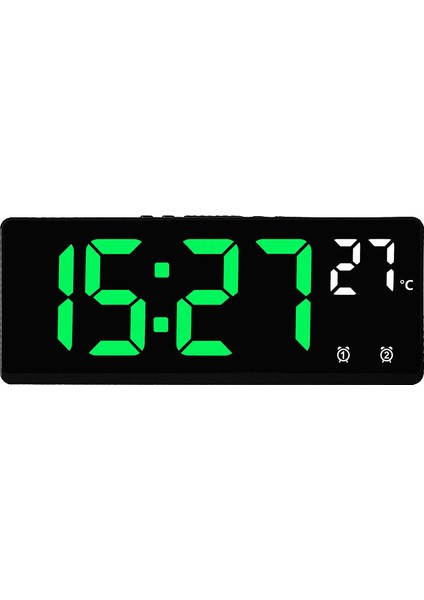 Yeşil Üzerine Siyah A Ses Kontrolü Dijital Çalar Saat Sıcaklık Erteleme Gece Modu Masaüstü Masa Saati 12/24H Rahatsız Etme Önleme Fonksiyonuled Saatler (Yurt Dışından)