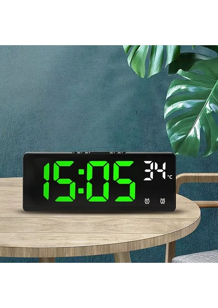 Yeşil Üzerine Siyah A Ses Kontrolü Dijital Çalar Saat Sıcaklık Erteleme Gece Modu Masaüstü Masa Saati 12/24H Rahatsız Etme Önleme Fonksiyonuled Saatler (Yurt Dışından) fiyatları