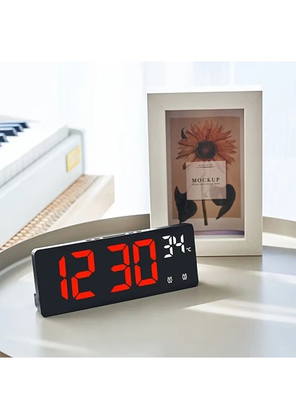 Yeşil Üzerine Siyah A Ses Kontrolü Dijital Çalar Saat Sıcaklık Erteleme Gece Modu Masaüstü Masa Saati 12/24H Rahatsız Etme Önleme Fonksiyonuled Saatler (Yurt Dışından) fırsatları