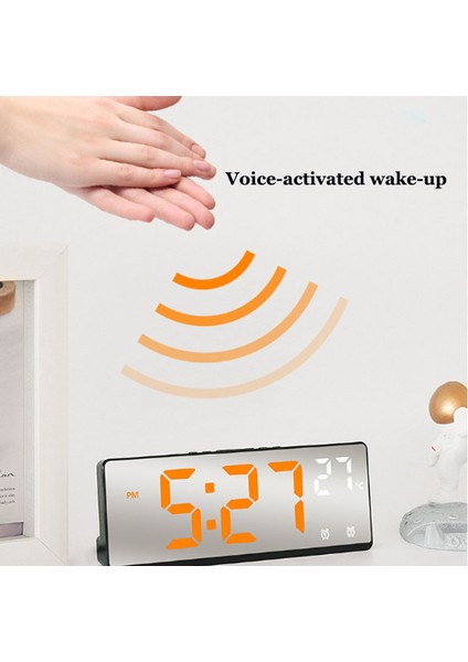 Yeşil Üzerine Siyah A Ses Kontrolü Dijital Çalar Saat Sıcaklık Erteleme Gece Modu Masaüstü Masa Saati 12/24H Rahatsız Etme Önleme Fonksiyonuled Saatler (Yurt Dışından) indirimleri