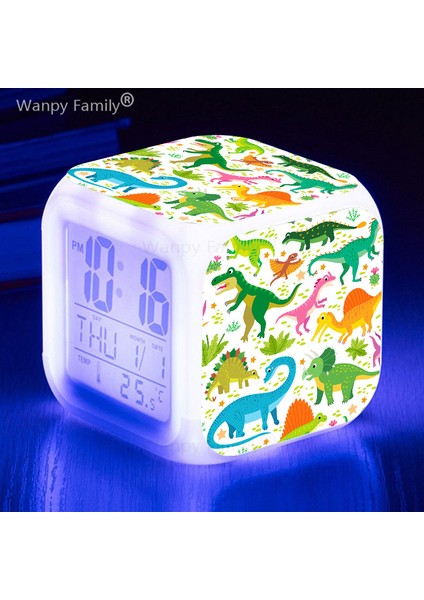 Altın Yeni Karikatür Dinozor Çalar Saat 7 Renk Değişimi Parlayan LED Dijital Saat Çocuk Odası Çok Işlevli Uyanma Masa Saati Çocuk Hediyesi (Yurt Dışından) fiyatları