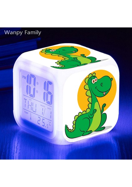 Altın Yeni Karikatür Dinozor Çalar Saat 7 Renk Değişimi Parlayan LED Dijital Saat Çocuk Odası Çok Işlevli Uyanma Masa Saati Çocuk Hediyesi (Yurt Dışından) modelleri