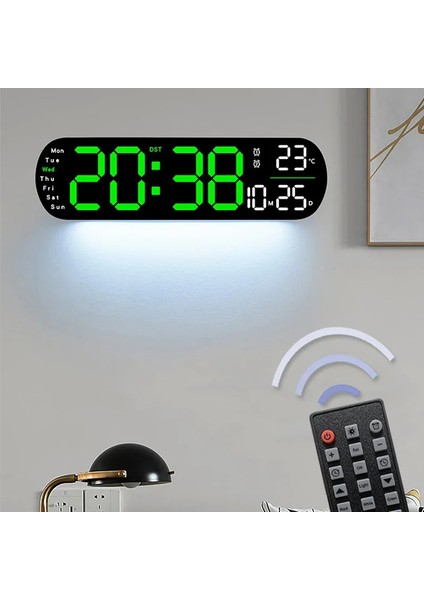 Mor 5502 LED Dijital Saat Atmosfer Işığı Renk Değiştirme Sıcaklık Tarih Hafta Ekran Çalar Saat Duvar Saati Uzaktan Kumanda ile (Yurt Dışından) fiyatları