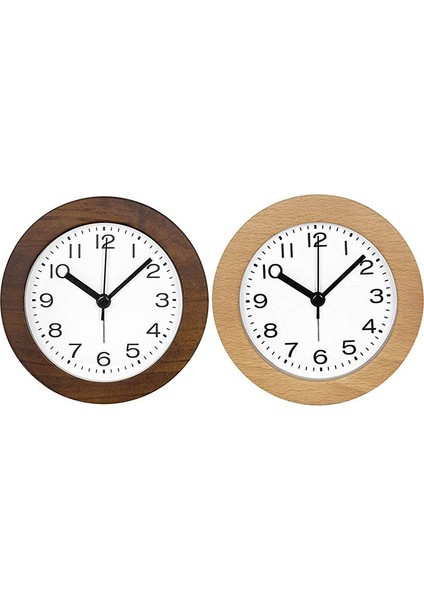 Ahşap Rengi 4 Inç Küçük Retro Analog Ahşap Çalar Saat Gece Lambasıyla, Yuvarlak Tik Tak Etmeyen Pille Çalışan Sessiz (Yurt Dışından) fiyatları