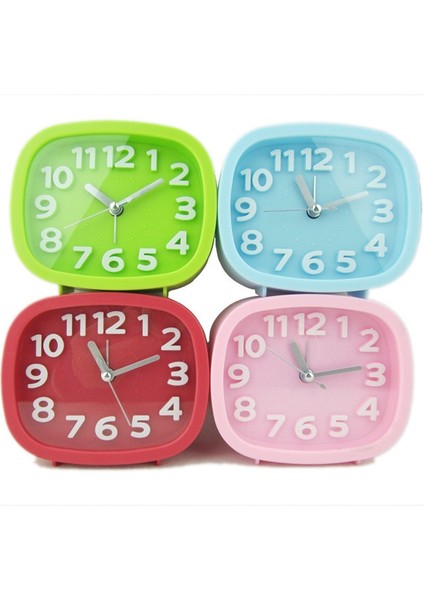 J Nordic Lüks Çalar Saat Sessiz Çocuk Öğrenci Masa Masa Saati Yatak Odası Çalışma Odası Basit Buzlu Şeker Rengi Saat 12*10CM (Yurt Dışından) fırsatları