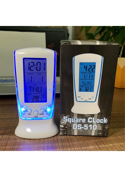 Blu-Ray Masa Saati Mavi Doğum Günü Hatırlatıcısı Ev Taşınabilir Çok Işlevli Ev Dekorasyon Alarm Saati Mini LED (Yurt Dışından) fiyatları