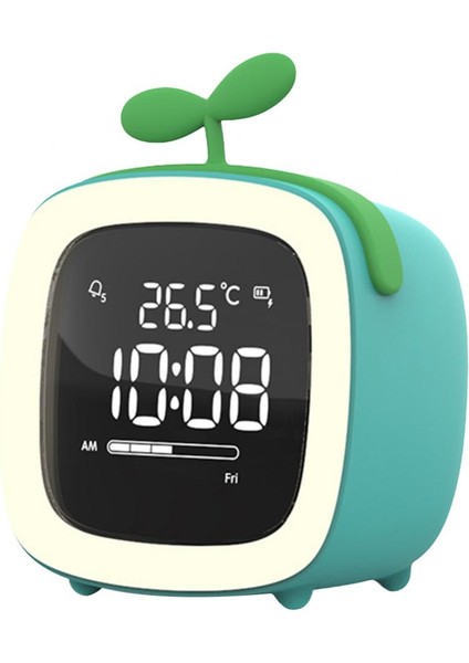 Mavi Yapraklar Şarj Edilebilir Saat LED Işık Taşınabilir Dijital Alarm Ev Dekor Yeni Mini Karikatür Tavşan Kulak Şekli Ekran Arkadan Aydınlatmalı Ho ile Yakın (Yurt Dışından)