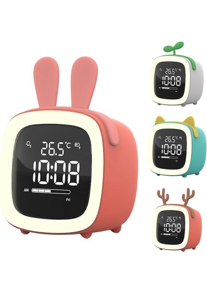 Mavi Yapraklar Şarj Edilebilir Saat LED Işık Taşınabilir Dijital Alarm Ev Dekor Yeni Mini Karikatür Tavşan Kulak Şekli Ekran Arkadan Aydınlatmalı Ho ile Yakın (Yurt Dışından) modelleri