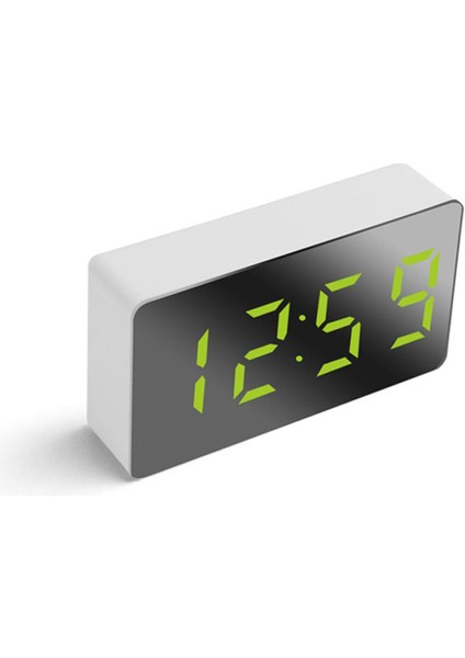 Mavi LED Çok Fonksiyonlu Aynalı Saat Dijital Alarm Erteleme Göstergesi Saat Gece LCD Işıklı Masa Masaüstü USB 5V/PIL Yok Ev Dekoru (Yurt Dışından) fırsatları