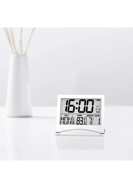 Şerit 1 Adet Mini Katlanır LCD Dijital Ekran Ince Seyahat Basit Uygun Taşıma Tarihi Sıcaklık Çok Fonksiyonlu Çalar Saat Sarkaç (Yurt Dışından) modelleri