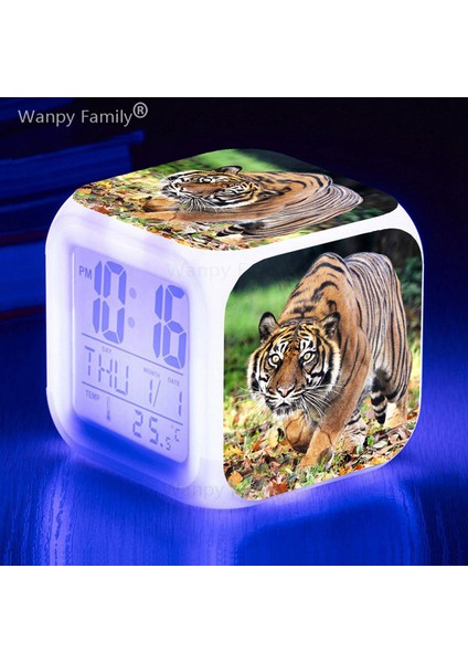 Altın 7 Renk Parlayan Kaplan LED Dijital Çalar Saat Çocuk Oyuncakları Hediyeler Yatak Odası Ev Dekoru Çok Işlevli Uyanma Zamanlayıcısı Taşınabilir Masa Saati (Yurt Dışından) fiyatları