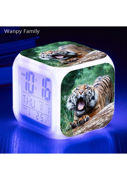 Altın 7 Renk Parlayan Kaplan LED Dijital Çalar Saat Çocuk Oyuncakları Hediyeler Yatak Odası Ev Dekoru Çok Işlevli Uyanma Zamanlayıcısı Taşınabilir Masa Saati (Yurt Dışından) fırsatları