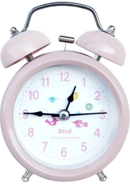 Mavi Retro Loud Çalar Saat Çift Çan Mekanik Anahtar Yara Sessiz Pointer Çalar Saat Gece Lambası Saatler Ev Dekor Duvar Saati (Yurt Dışından)