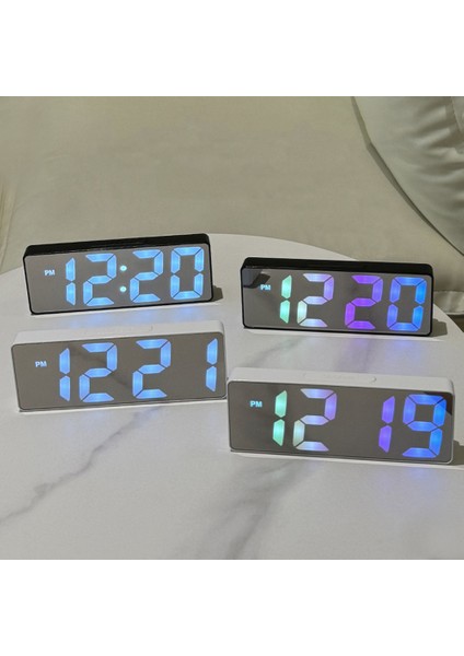 B Dijital LED Alarm Saati Aynalı USB Pil Çift Güç 2 Seviye Ayarlanabilir Parlaklık Ofis Seyahati Için Masa Saati (Yurt Dışından) fiyatları