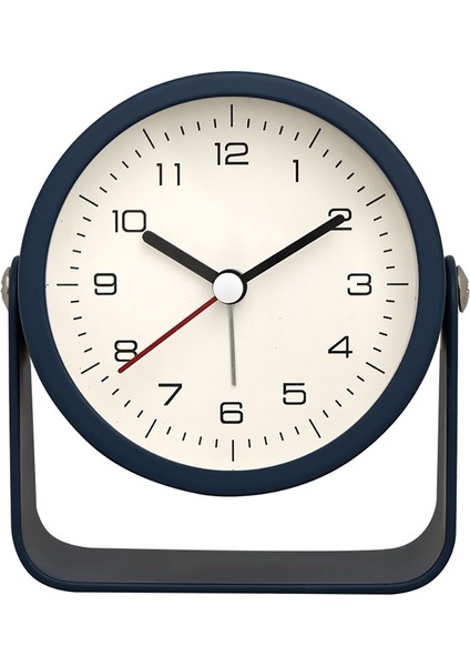 Koyu Mavi 3.9 "pil Kumandalı Antika Retro Analog Çalar Saat Küçük Sessiz Başucu Masa Saati 360 Dönen Geçmeyen Saat (Yurt Dışından)