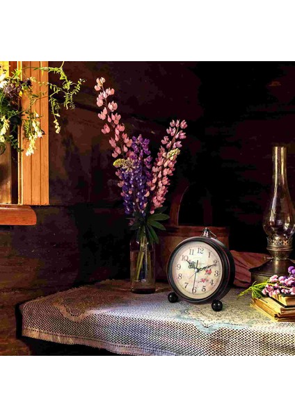 Gösterildiği Gibi Artibetter Vintage Stil Çalar Saat Sessiz Antik Retro Masa Saati Dekoratif Sessiz Tik Tak Sesi Vermeyen Klasik Retro Masa (Yurt Dışından) fırsatları