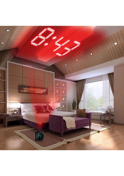 LED Sesli Konuşma Fonksiyonlu Siyah Çok Fonksiyonlu Projeksiyon Çalar Saat Dijital Çalar Saat Erteleme Saatlik Zil ile 12/24 Saat (Yurt Dışından) fiyatları