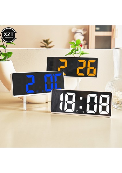 Stil 6 LED Saatler Ses Kontrolü Dijital Çalar Saat Teperature Erteleme Gece Modu Masaüstü Masa Saati Büyük Ekran Dijital Saat Izle (Yurt Dışından)