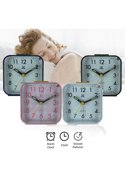 Mavi Seyahat Çalar Saat Analog Alarm Sessiz Tik Tak Yok Yükselen Bip Sesleri Sessiz Tik Tak Yok Isteğe Bağlı Işıklı Erteleme Nazik Uyanma (Yurt Dışından) fırsatları