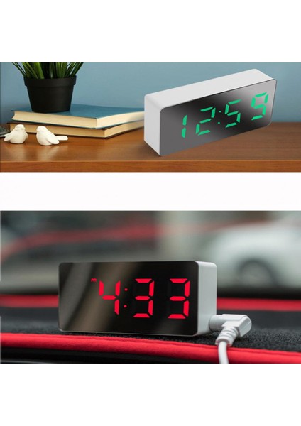 Kırmızı Dijital Ayna Çalar Saat Mini LED Saat Dijital Ekran Ev Dekorasyon Sessiz Alarm Zili Yazı Tipi Temizle Çocuk Hediye (Yurt Dışından) fırsatları