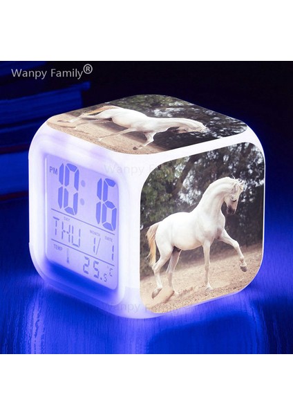 Altın Hayvan Atlar Çalar Saat 7 Renk Parlayan LED Çok Fonksiyonlu Dijital Masa Saati Çocuk Odası Uyandırma Zamanlayıcı Çalar Saat (Yurt Dışından) modelleri