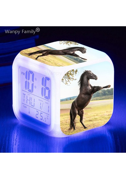 Altın Hayvan Atlar Çalar Saat 7 Renk Parlayan LED Çok Fonksiyonlu Dijital Masa Saati Çocuk Odası Uyandırma Zamanlayıcı Çalar Saat (Yurt Dışından) fırsatları