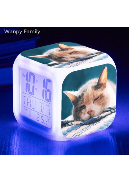 Şeffaf Uyuyan Kedi Alarm Saati 7 Renk Değiştiren Çok Işlevli Dijital Saat Öğrenci Odası Masa Saati Çocuk Doğum Günühediyeler (Yurt Dışından) fiyatları