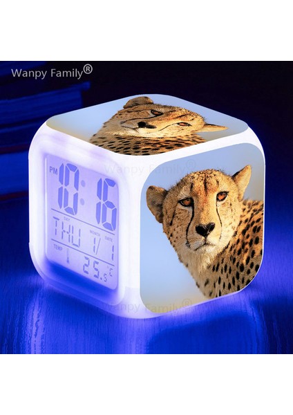 Koyu Haki Acinonyx Jubatus 7 Renk Değişen Çita LED Çalar Saat Çocuk Odası Çok Fonksiyonlu Uyandırma Zamanlayıcısı Taşınabilir Masa Saati (Yurt Dışından) fiyatları