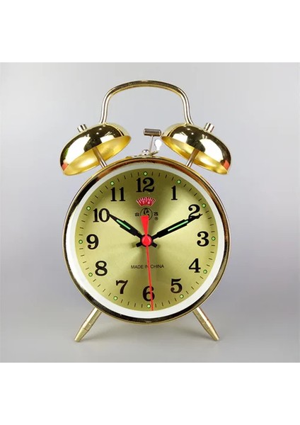 Mekanik 17X12CM Retro Mekanik Çalar Saat Metal Altın Masa Saati Yaratıcı Yatak Odası Başucu Masaüstü Çalar Saat Saatler Tavuk Gagası Pirinç Hediye (Yurt Dışından)