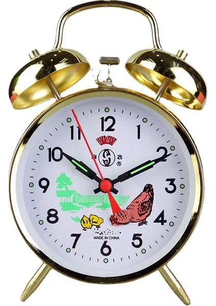 Mekanik 17X12CM Retro Mekanik Çalar Saat Metal Altın Masa Saati Yaratıcı Yatak Odası Başucu Masaüstü Çalar Saat Saatler Tavuk Gagası Pirinç Hediye (Yurt Dışından) fiyatları