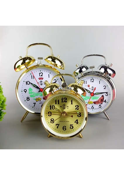 Mekanik 17X12CM Retro Mekanik Çalar Saat Metal Altın Masa Saati Yaratıcı Yatak Odası Başucu Masaüstü Çalar Saat Saatler Tavuk Gagası Pirinç Hediye (Yurt Dışından) fırsatları