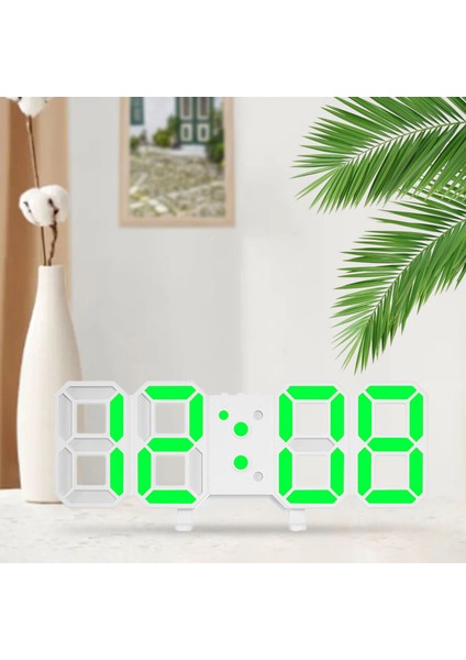 Pembe 3D Dijital Duvar Saati LED Büyük Ekran Tarih ve Sıcaklık Dijital Çalar Saatler Masa Banyo Yatak Odası Ev Dekor Için (Yurt Dışından)