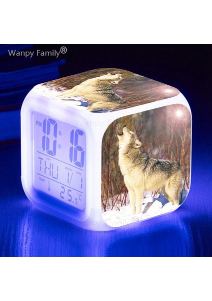 Derin Mavi Arctic Kurt 7 Renk Değiştirme LED Dijital Alarmlı Saat Saat Öğrenci Yatak Odası Uyandırma Zamanlayıcısı Taşınabilir Masa Saati Çocuk Oyuncakları Hediyeler (Yurt Dışından) fiyatları