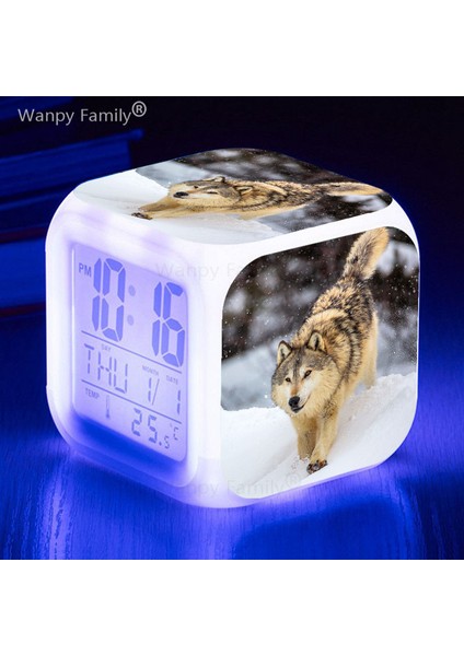Derin Mavi Arctic Kurt 7 Renk Değiştirme LED Dijital Alarmlı Saat Saat Öğrenci Yatak Odası Uyandırma Zamanlayıcısı Taşınabilir Masa Saati Çocuk Oyuncakları Hediyeler (Yurt Dışından) modelleri