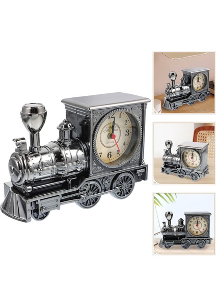 Resim 2 Küçük Çalar Saat Vintage Tren Çalar Saat Eski Moda Klasik Çalar Saat Çalar Saat Masa Masa Saati Lokomotif (Yurt Dışından)